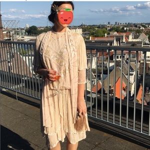 Gatsby flapper 1920 vintage dress & head piece